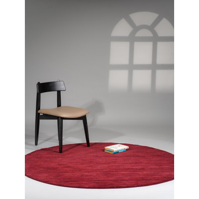 Tapis écologiques tissés à la main en laine tissée à la main - de couleur rouge foncé, de couleur unie, de tapis épais antidérapants faits à la main pour le salon, la chambre à coucher