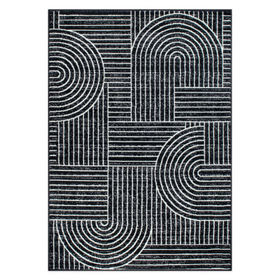 Contemporary Stripe Arch Design Area Rug