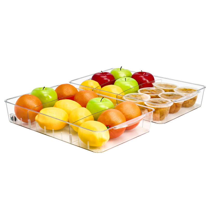 Wide Fridge Organizer on Wheels 2 Pack