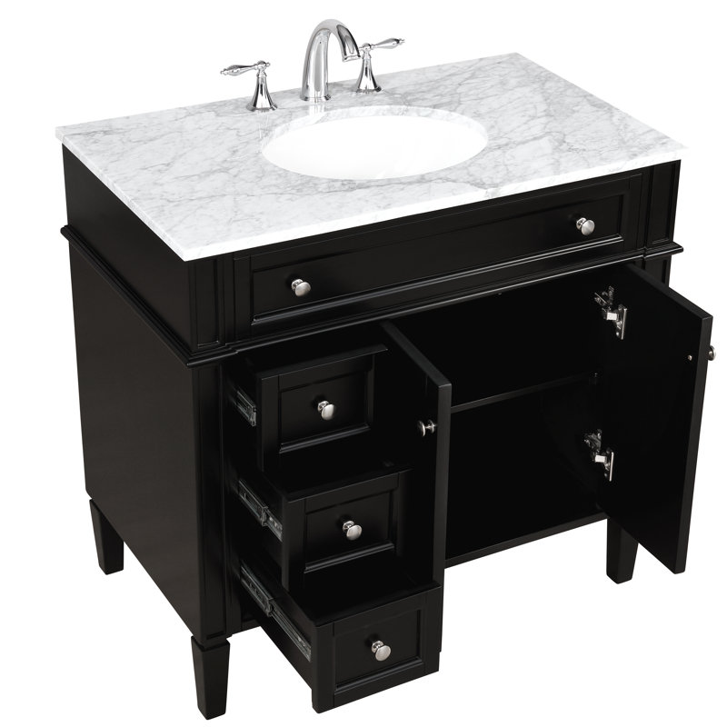 Meuble-lavabo simple l 36 po x P 22 po x H 35 po Rivers, Noir