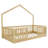 Twin Wooden Montessori Floor Bed with High Rails and LED Light for Kids – Safe Low Profile Sleep,Natural-807741353-807741352