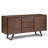 Lowry 60"W Solid Acacia Wood Modern Industrial 3-Door Sideboard Buffet with Adjustable Shelves and Metal Base-900383889