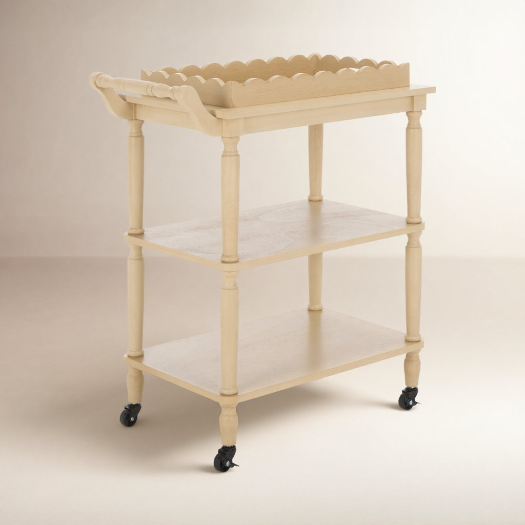 Edan 3 Tier Dining Cart, Natural