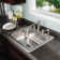 Houzer  25 in Stainless Topmount 4-hole Single Bowl 8 in Deep Kitchen Sink w/ Strainer - 2522-8BS4-C
