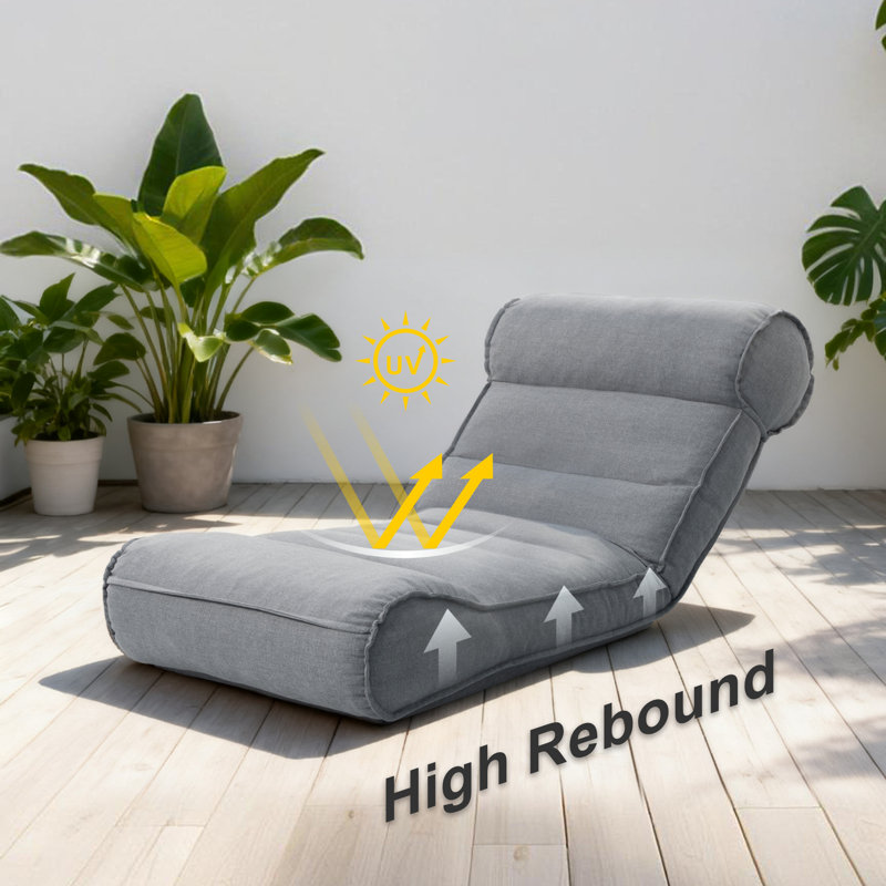 Chaise longue inclinable d'extérieur avec dossier réglable, Gris foncé