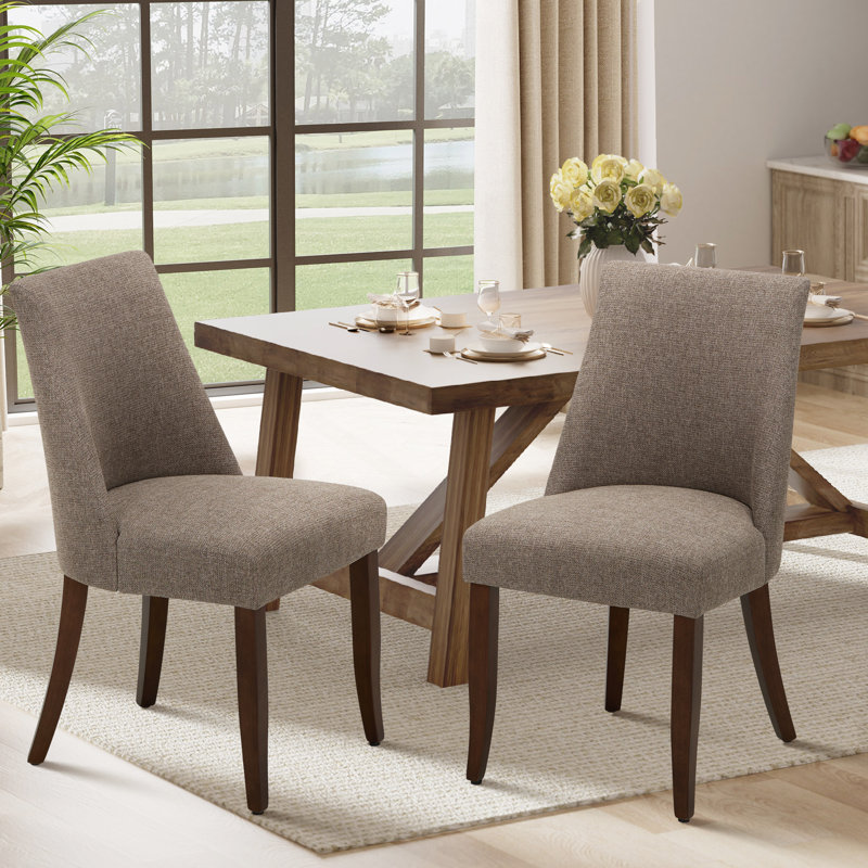 Parsons Upholstered Dining Chair Solid Wood Side Chair - Comfort & Style for Modern Homes, Brown, 46.5 x 54.5 x 84 cm 