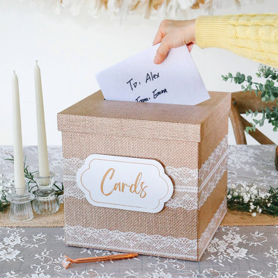 Boîte-cadeau pour mariage / dentelle Kate Aspen Rustic & Lace