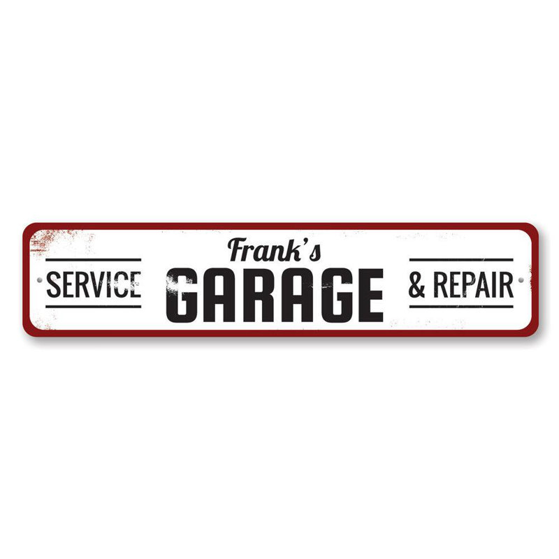 Enseigne en aluminium pour garage, H 4 po x l 18 po x P 0,04 po