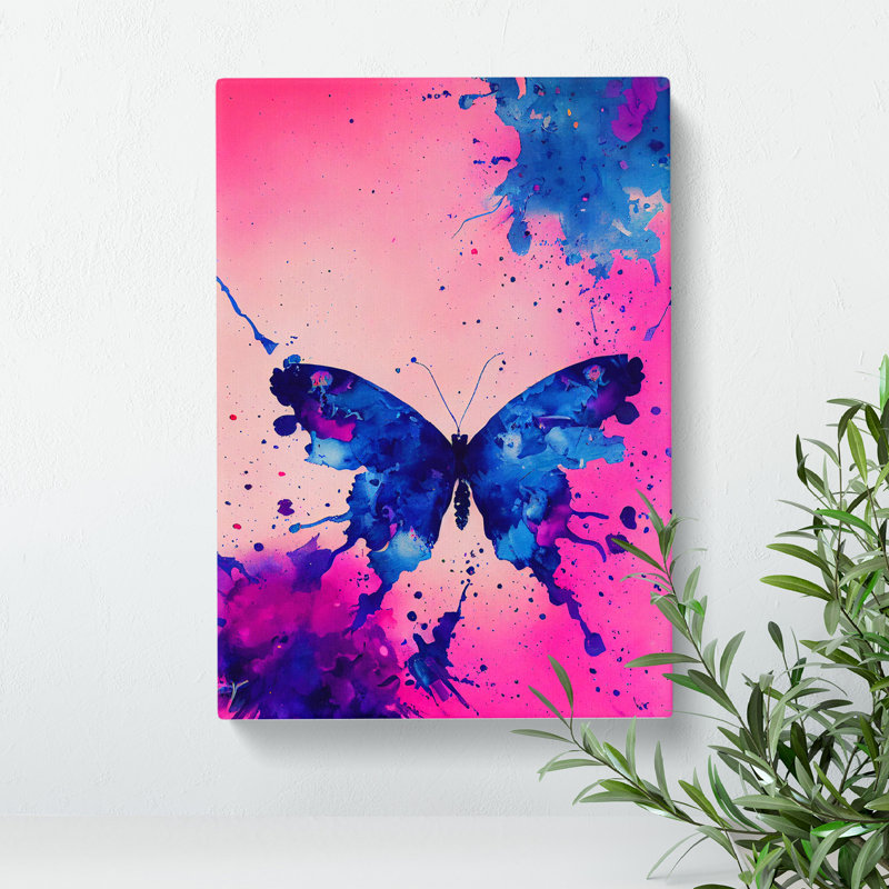 Splashed Butterfly No.3 Abstract - Wrapped Canvas, 60cm H x 40cm W x 3cm D