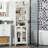 Tall Bathroom Storage Cabinet With 3 Tier Shelf, Glass Door Cabinet, Freestanding Linen Tower With Adjustable Shelves
