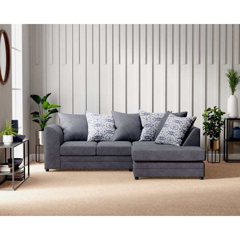 Ellaria Missy 3 Seater Corner Sofa , Right Hand Facing, Navy