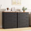 Commode 4 tiroirs, commode de rangement moderne avec commode noire, armoire de rangement Farmhouse avec 4 tiroirs pour le salon, l'entrée, le couloir, noir-400585642