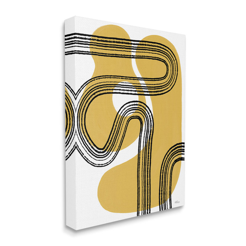 "Curved Stripes on Shapes", art mural par Cat Thurman Designs, H 30 po x l 24 po