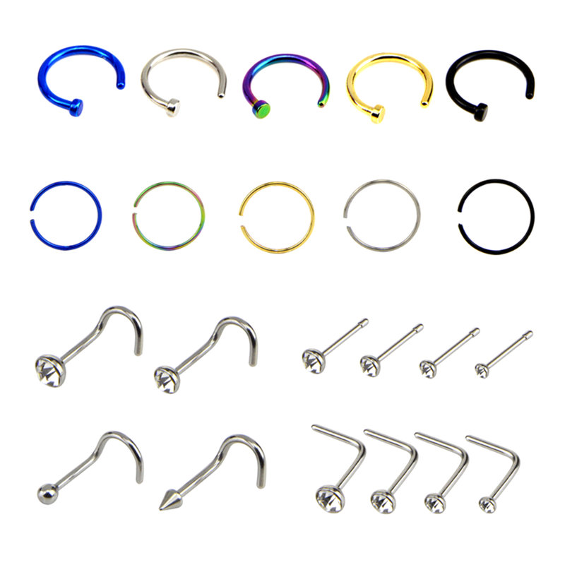 Ensemble de 1 anneau de nez brillant et exquis simple et durable