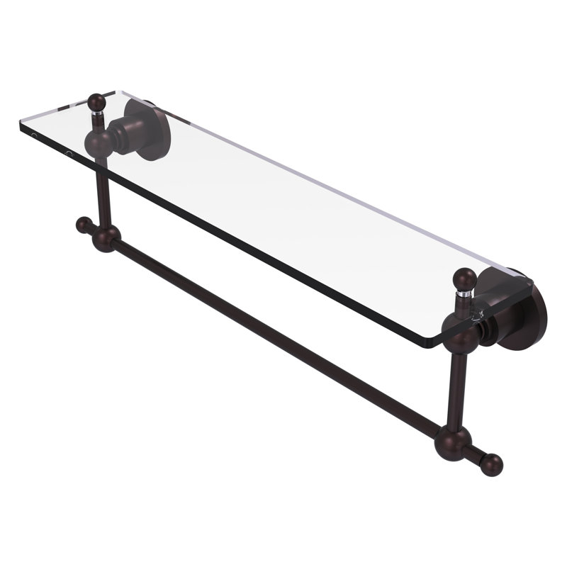 Lera Bracket Shelf with Towel Bar, 22" W x 4" H, Antique Bronze