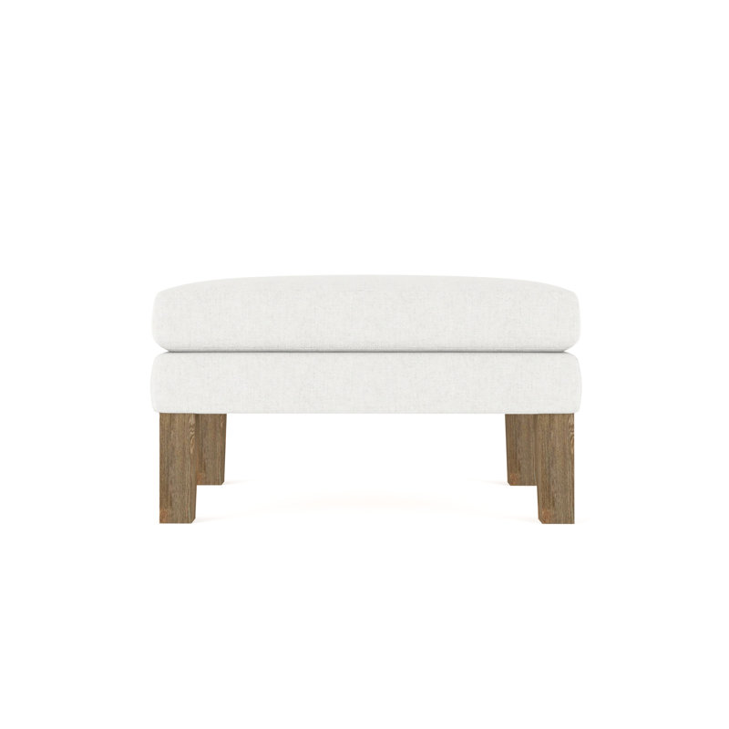 Charlton Ottoman, Plush Velvet Blue Print, Weathered