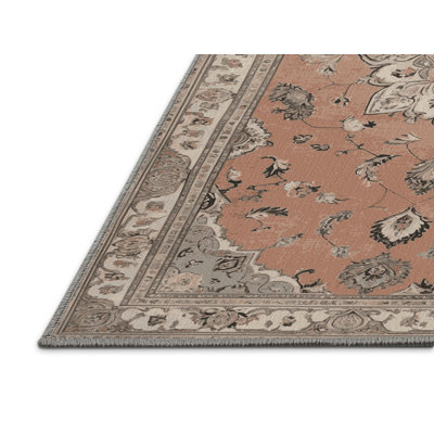 Machine Washable Tabriz Gray Area Rug