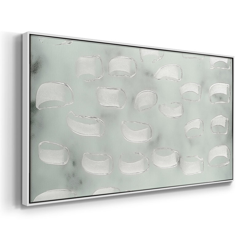 Série abstraite-DCCLXI- Toile tendue avec châssis tendue, prête à être accrochée, H 21 po x l 41 po, Blanc
