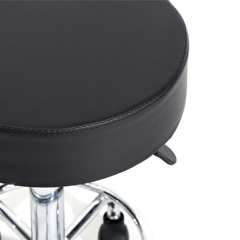 Adjustable Height Ergonomic Lab Stool with Wheels, Black