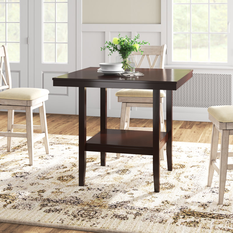Alyjah Square with Solid Wood Base Dining Table, Cappuccino