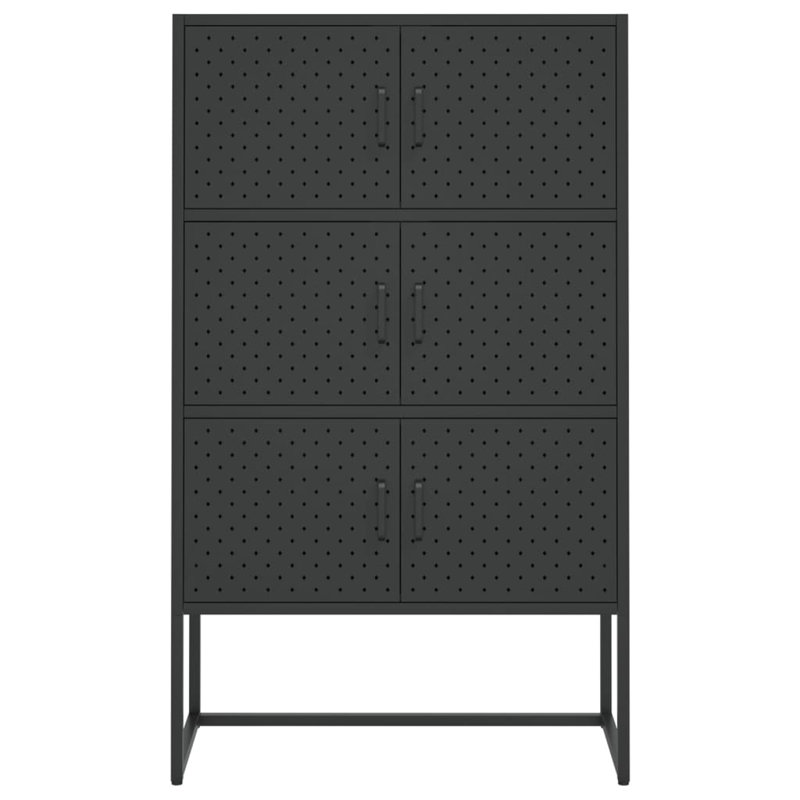 Harshith Highboard Black 80x35x135 cm Steel