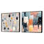 Doux plans botaniques gris - ensemble de 2 collages carrés abstraits-101865838-101865837