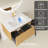 30" Striped Floating Bathroom Vanity With White Ceramic Sink-2071440273
