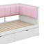 Lit de jour simple TG avec tiroirs de rangement, lit de jour extensible avec dossier rembourré, lit de jour simple en bois avec lit gigogne et rangement