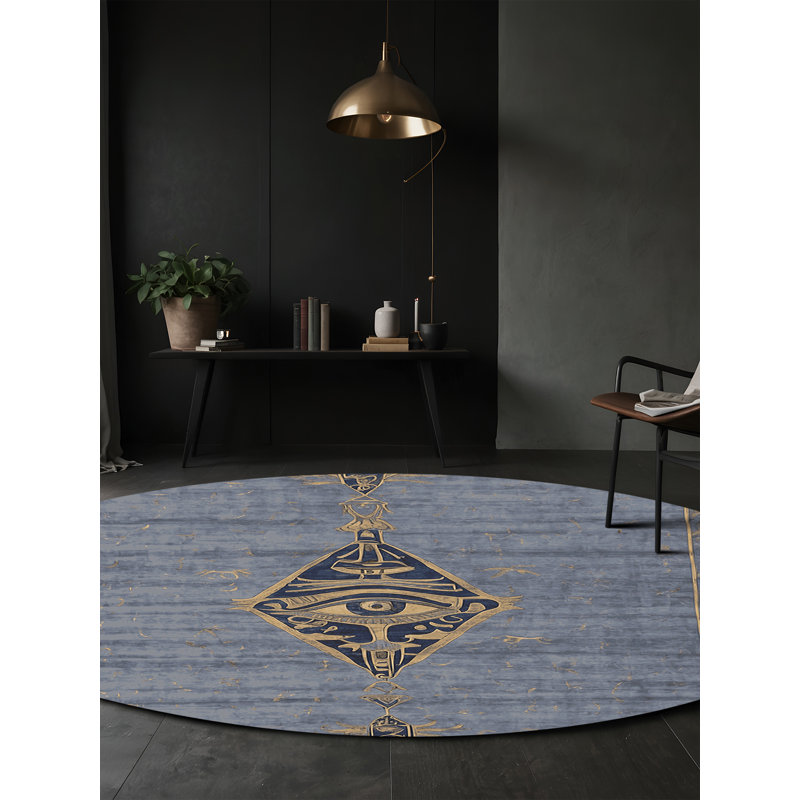 Silky Soft Plush Grey Area Rug, Round 4'