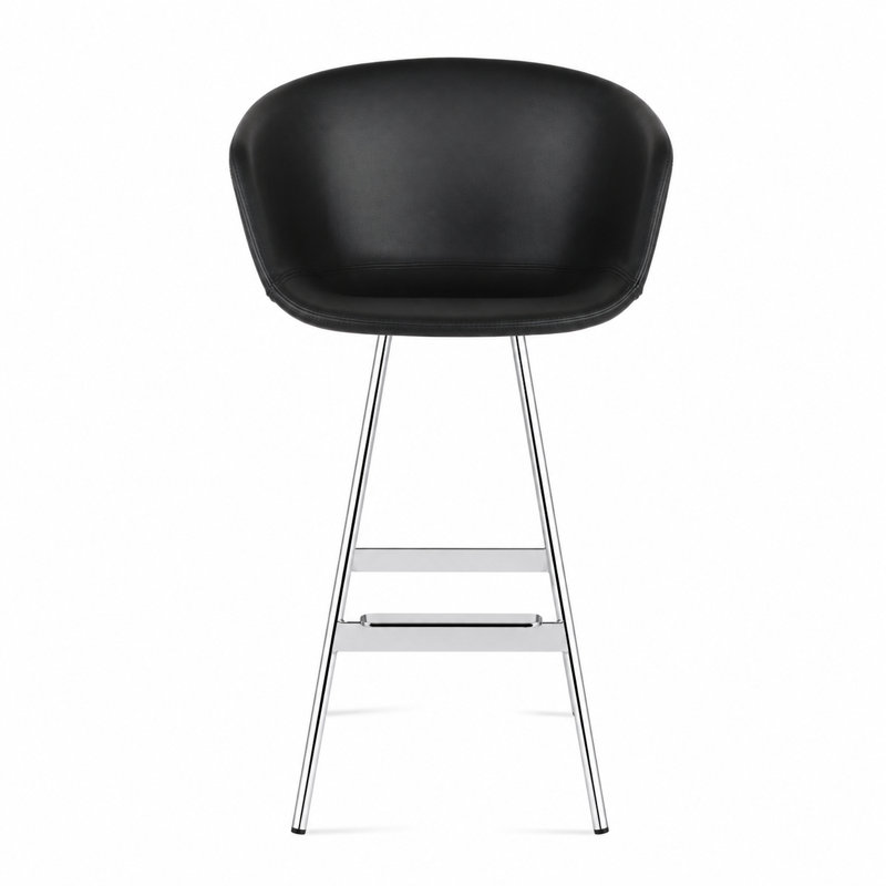 Tabouret de bar et de comptoir Tribeca Balat, Black, Chrome, Bar Stool (28" Seat Height)