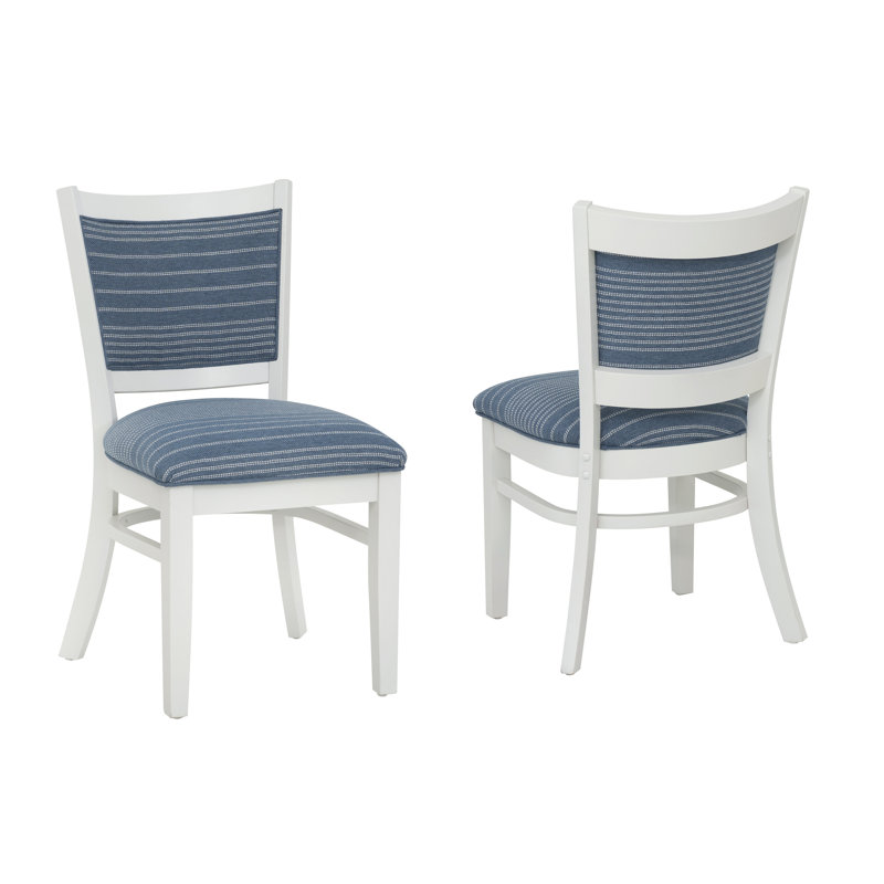 Chaise d'appoint à rayures bleues Lainey, Marine