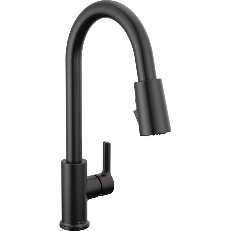 Peerless Flute Ceramic Valve Kitchen Faucet, Matte Black, 1.5