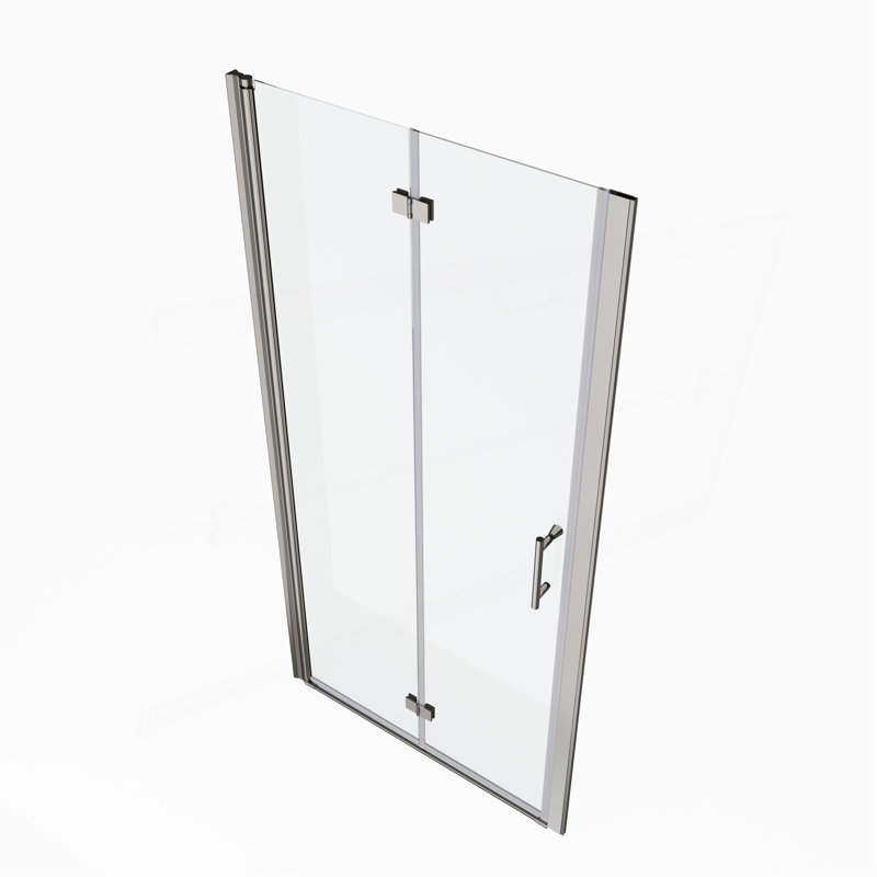 1 3/8" Adjustment,Universal Pivot Shower Door, With 1/4" Tempered Glass Finish, Chrome
