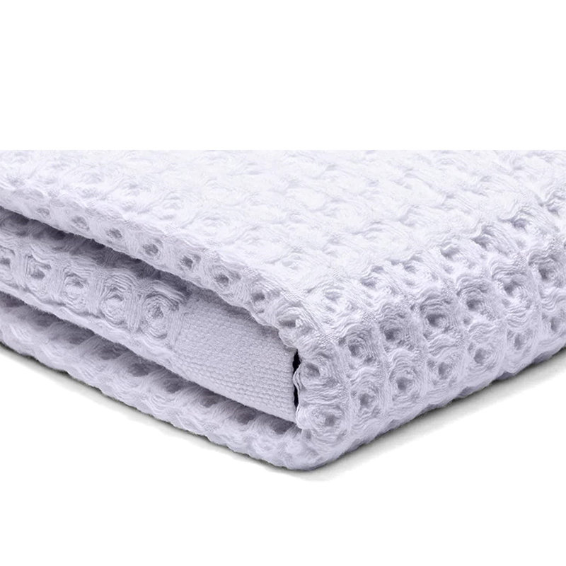 Serviette de bain en mélange de coton Dyma, Blanc