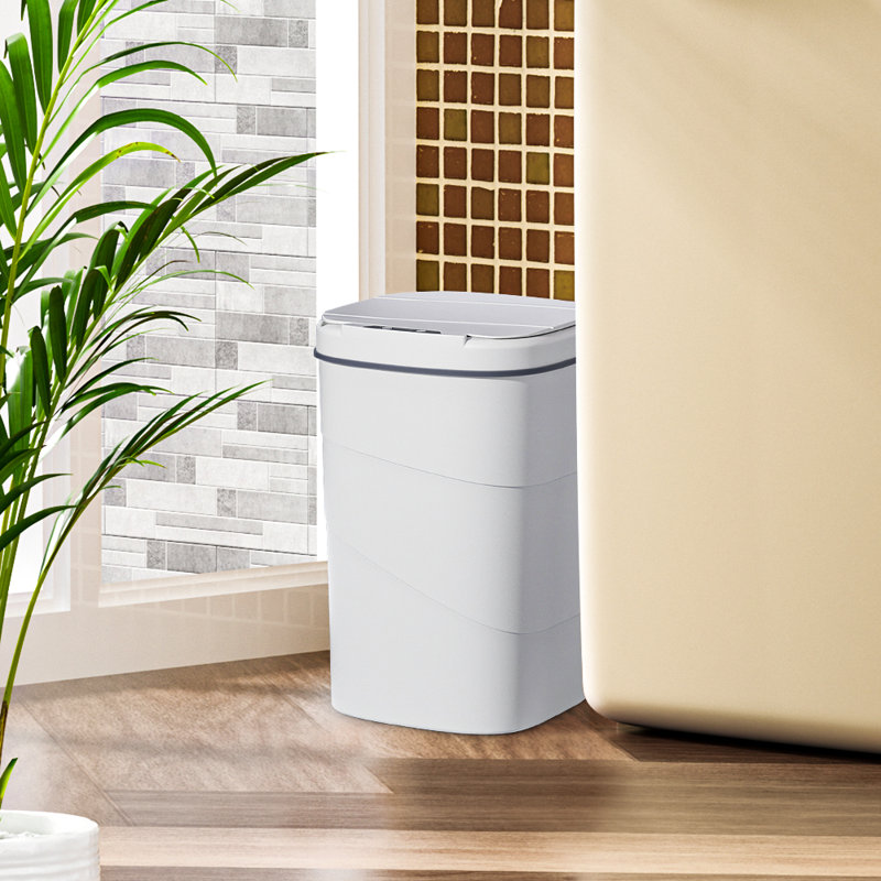 PP Touch Top Waste Bin, 18L, White