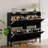 Slim 4-Door Flip Drawer Shoe Cabinet with Adjustable Shelves & Hooks, Space-Saving Entryway Organizer-188104658