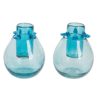 Verre à teinture en verre recyclé soufflé à la main Novica (paire)