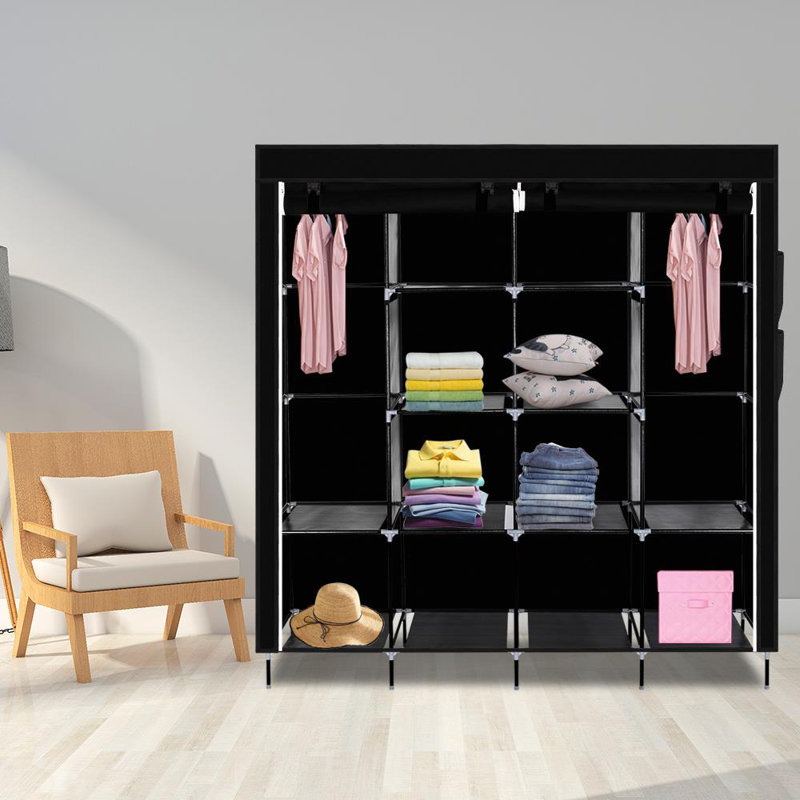 168.3cm Portable Wardrobe, Black