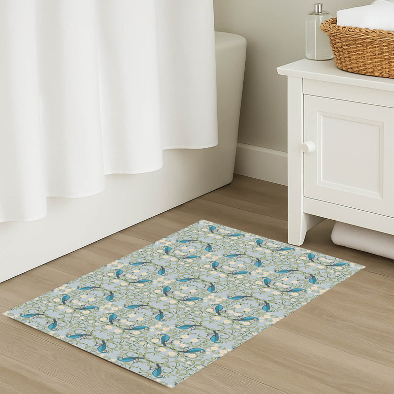 Tapis de bain Myah, Bleu, Rectangle - 24" L x 17" W