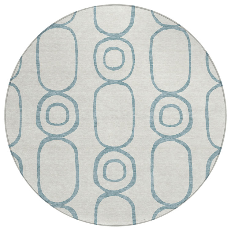 Machine Washable Indoor/Outdoor Bourkelands ACN2344 Geometric Rug