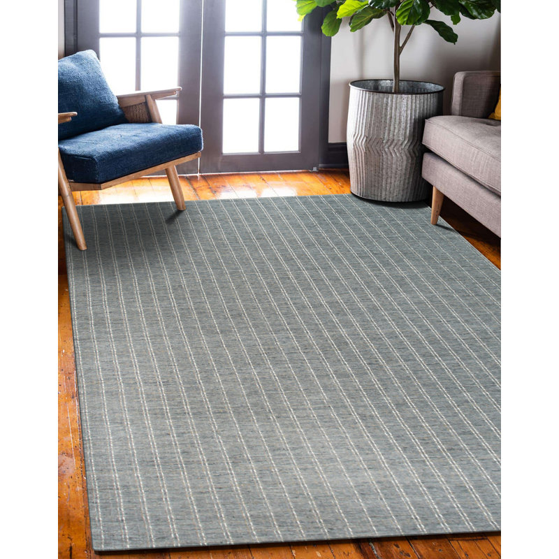 Contemporary Gray Handmade Wool Modern Hand-Knotted Area Rug, Rectangle 4' x 6'
