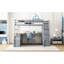 Lit mezzanine double avec 7 tiroirs, 2 tablettes et bureau - lattes en contreplaqué de construction pour un soutien optimal dans le bureau-1191537637