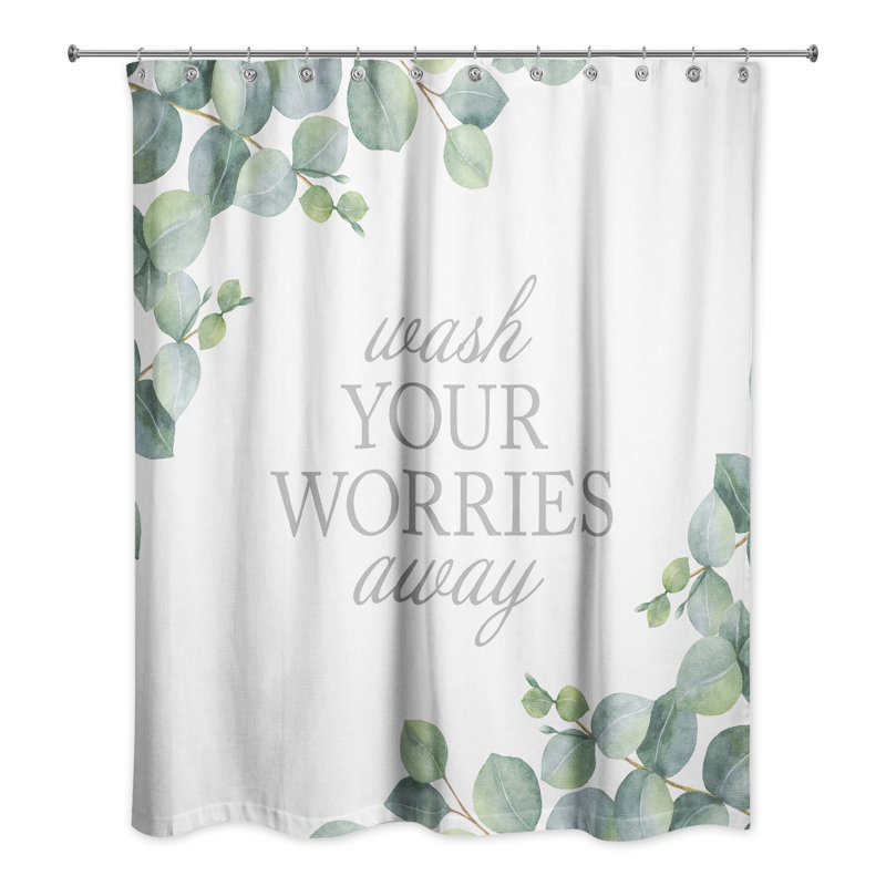 Rideau de douche simple Ziyi, Blanc