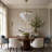 24 Inch Gold 3 Tier Clear Glass Feather Leaf Chandelier Vintage Glam Lighting for Living Room Dining Room and Foyer