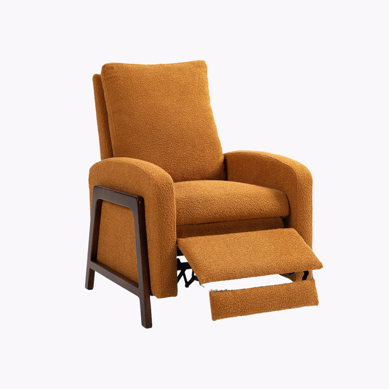 Oana Fabric Upholstered Recliner, Orange