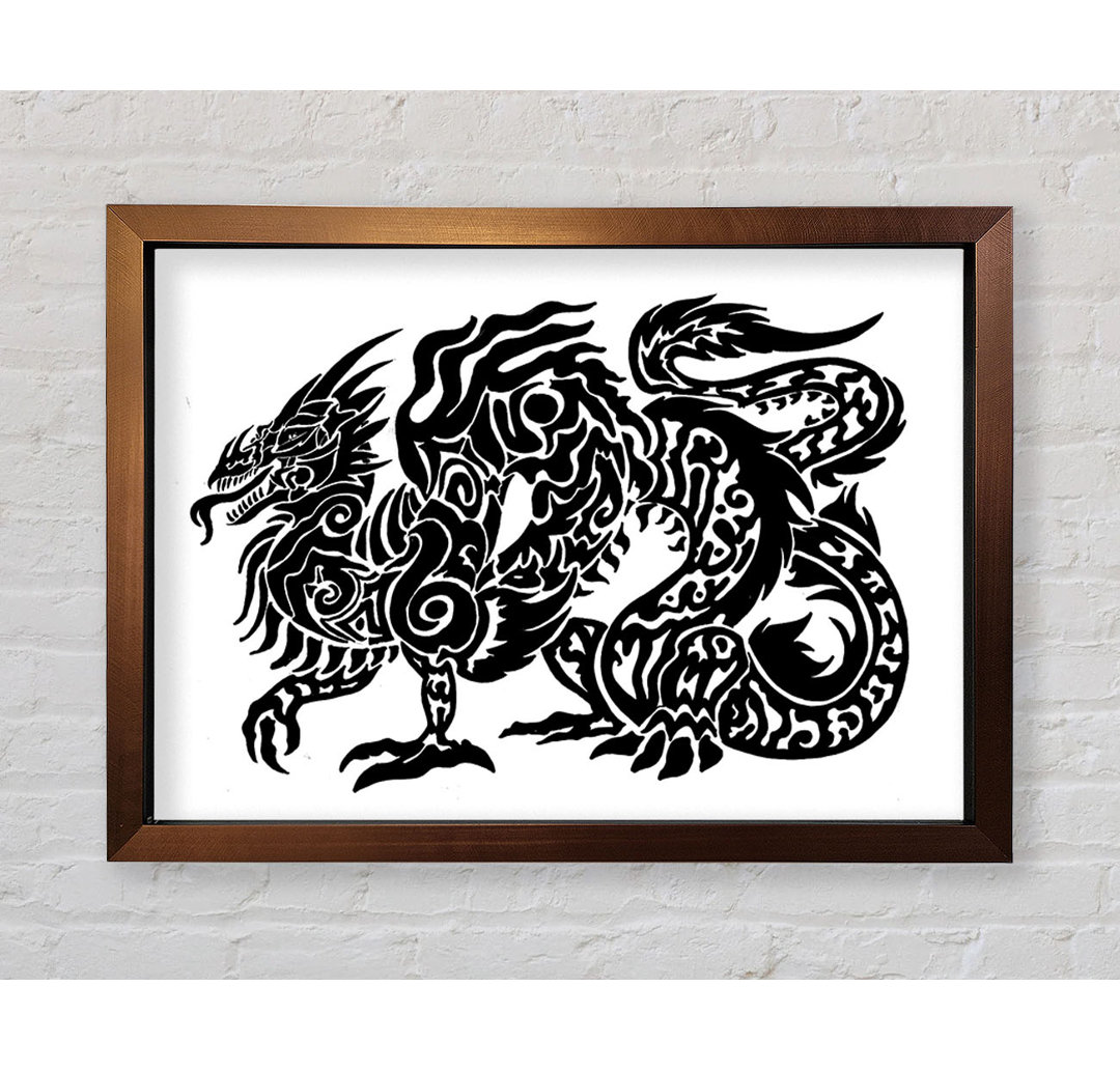 Tribal Long Body Dragon - Einzelner Bilderrahmen Kunstdrucke