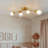4 - Light Dimmable Linear Glass Globe Semi Flush Mount