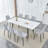 Modern 59"-75" Kitchen Table Set with Sturdy Metal Frame,Perfect for Home Kitchen,Space Saving-2042673775-2042673761