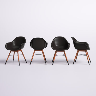 Alyisa Wood Modern Patio Dining Chairs by Lark Manor