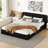 Queen Size Upholstered Platform Bed, Black